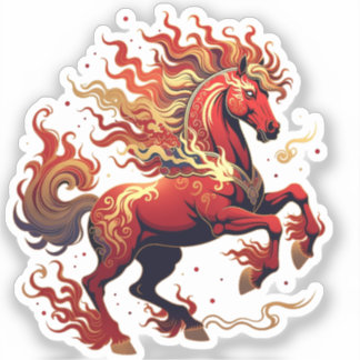 Fire Horse 2026 – Red Zodiac Stallion Sticker シール