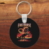 Fire Horse 2026 Zodiac Art Chinese New Year キーホルダー (正面)