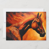 fire horse, horse, animals, flame, fire 招待状 (正面)
