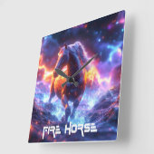 FIRE HORSE - SHENG XIAO - スクエア壁時計 (傾斜)