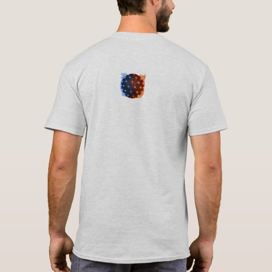 Fire & Ice Energy Sphere – Geometric Light Grid El Tシャツ (裏面)