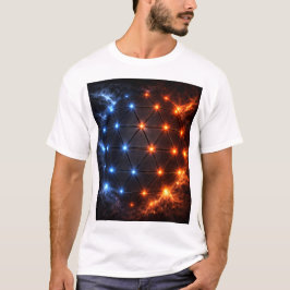 Fire & Ice Energy Sphere – Geometric Light Grid El Tシャツ