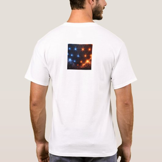 Fire & Ice Energy Sphere – Geometric Light Grid El Tシャツ (裏面)