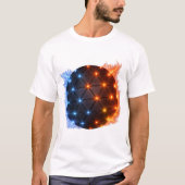 Fire & Ice Energy Sphere – Geometric Light Grid El Tシャツ (正面)