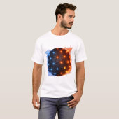 Fire & Ice Energy Sphere – Geometric Light Grid El Tシャツ (正面フル)