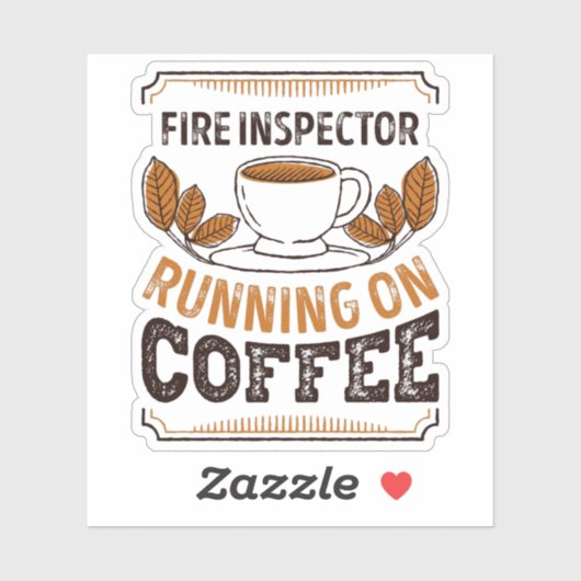 Fire Inspector running on Coffee Caffeine Gift シール (シート)