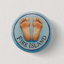 Fire Island barefoot & fancy free Funny flair NY 缶バッジ