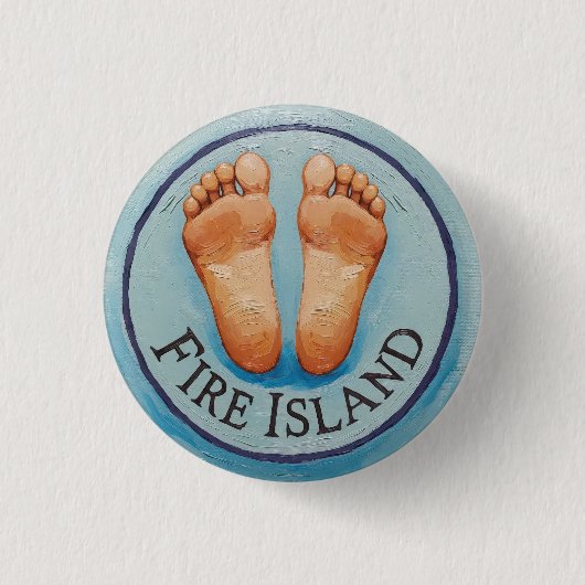 Fire Island barefoot & fancy free Funny flair NY 缶バッジ (正面)