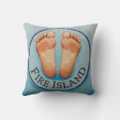 Fire Island barefoot & fancy free! Funny host gift クッション (裏面)