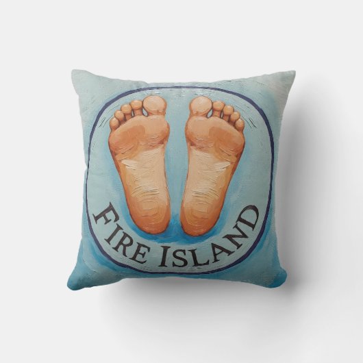 Fire Island barefoot & fancy free! Funny host gift クッション (裏面)