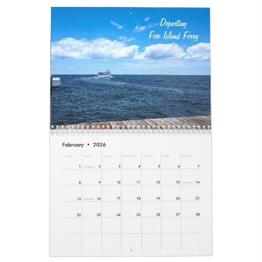 Fire Island & Its Light Wall Calendar カレンダー (2月 2026)