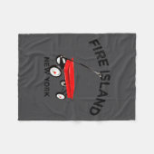 Fire Island Large Version Red Wagon Long Island Ny フリースブランケット (正面(横))