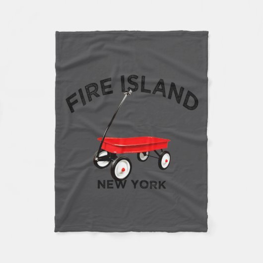 Fire Island Large Version Red Wagon Long Island Ny フリースブランケット (正面)