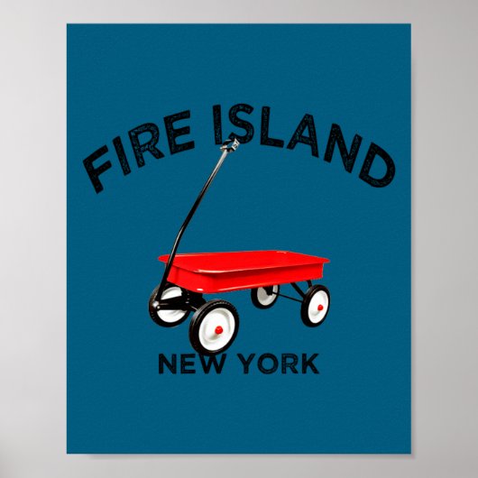 Fire Island Large Version Red Wagon Long Island Ny ポスター (正面)