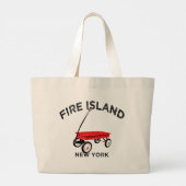 Fire Island large version Red Wagon Long Island NY ラージトートバッグ (裏面)