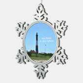 Fire Island Light Christmas Ornament スノーフレークピューターオーナメント (右)