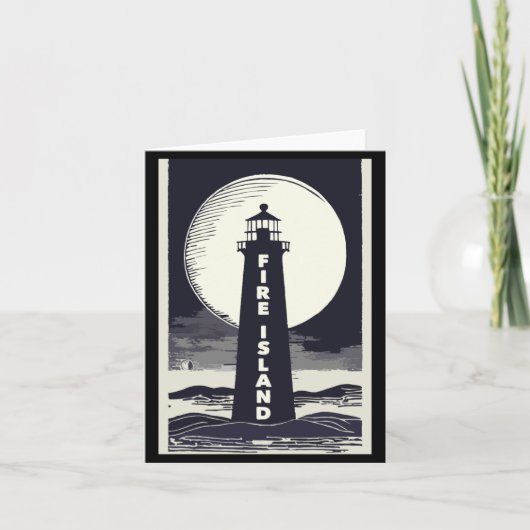 Fire Island Lighthouse New York Moon  カード (正面)