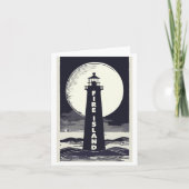 Fire Island Lighthouse New York Moon  カード (正面)