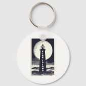 Fire Island Lighthouse New York Moon  キーホルダー (正面)