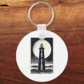 Fire Island Lighthouse New York Moon  キーホルダー (正面)