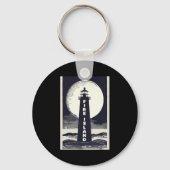 Fire Island Lighthouse New York Moon  キーホルダー (正面)