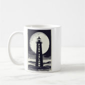 Fire Island Lighthouse New York Moon コーヒーマグカップ (左)