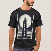 Fire Island Lighthouse New York Moon  Tシャツ (正面)