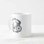 FIRE ISLAND NEW YORK 自転車 かご付き自転車 コーヒーマグカップ (正面左)