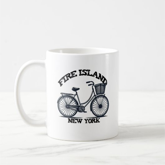 FIRE ISLAND NEW YORK 自転車 かご付き自転車 コーヒーマグカップ (左)