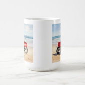 Fire Island red wagon sandy beach LI New York  コーヒーマグカップ (中央)
