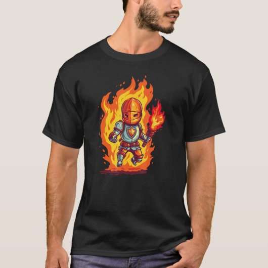 Fire Knight for Armor Flames and medival Kids Tシャツ (正面)