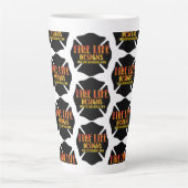 FIRE LIFEデザインCO [ロゴ1] カフェラテマグ (正面)