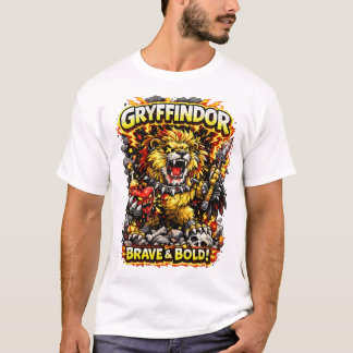 Fire Lion Crest – Brave & Bold Fantasy Mascot Tシャツ