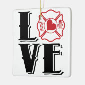 FIRE LOVE withマルチーズクロスとハート セラミックオーナメント (左)