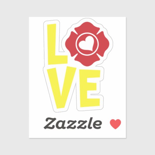 FIRE LOVE withマルチーズクロスとハート[FL12] シール (シート)