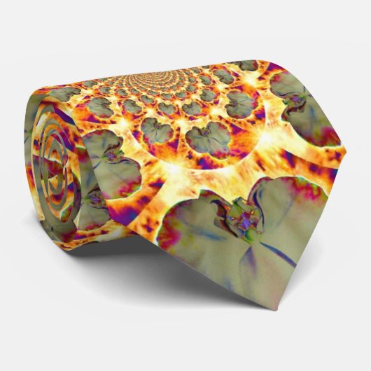 Fire Orchid, abstract tropical floral painting ネクタイ (ロール)