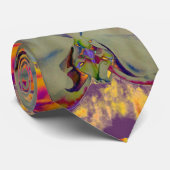 Fire Orchid, abstract tropical floral painting ネクタイ (ロール)