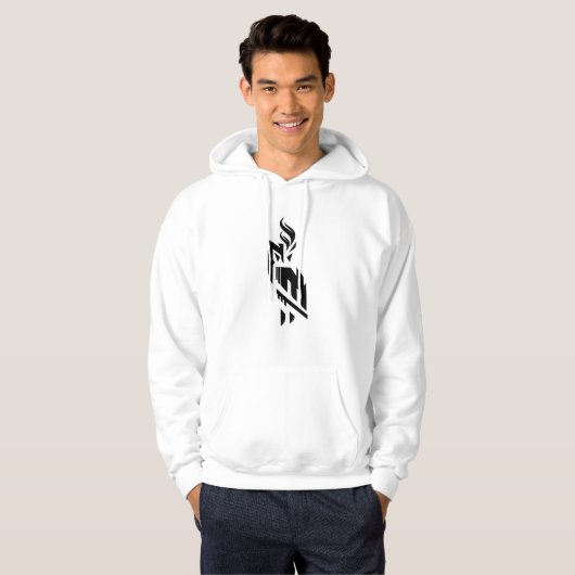 Fire Owl White Hoodie For Men パーカ (正面フル)