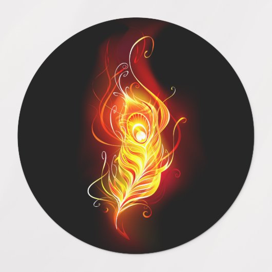 Fire Peacock Feather ラベル (デザイン2)