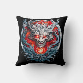 Fire Red Flame Mythical Dragon Head クッション (裏面)