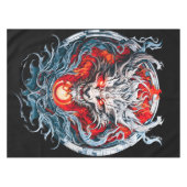 Fire Red Flame Mythical Dragon Head テーブルクロス (正面(横))
