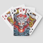 Fire Red Flame Mythical Dragon Head トランプ (裏面)