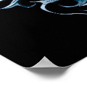 Fire Red Flame Mythical Dragon Head ポスター (角)