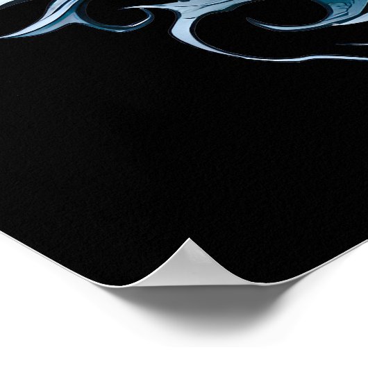 Fire Red Flame Mythical Dragon Head ポスター (角)