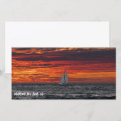 Fire Red Sunset - Marina Del Rey, CA サンキューカード (正面/裏面)