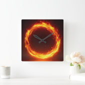 fire ring スクエア壁時計 (ホーム)