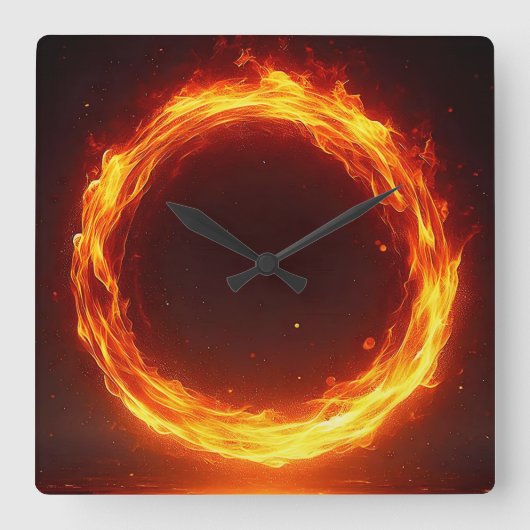 fire ring スクエア壁時計 (正面)