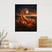 Fire Scorpion Burning Sands ポスター (キッチン)