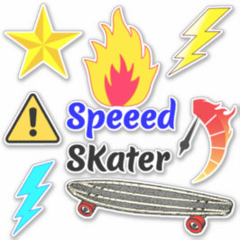 Fire Speed Skateboardステッカー(スケートデザイン) シール