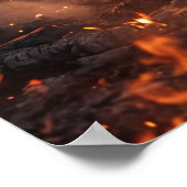 Fire Tiger Burning Wilderness ポスター (角)